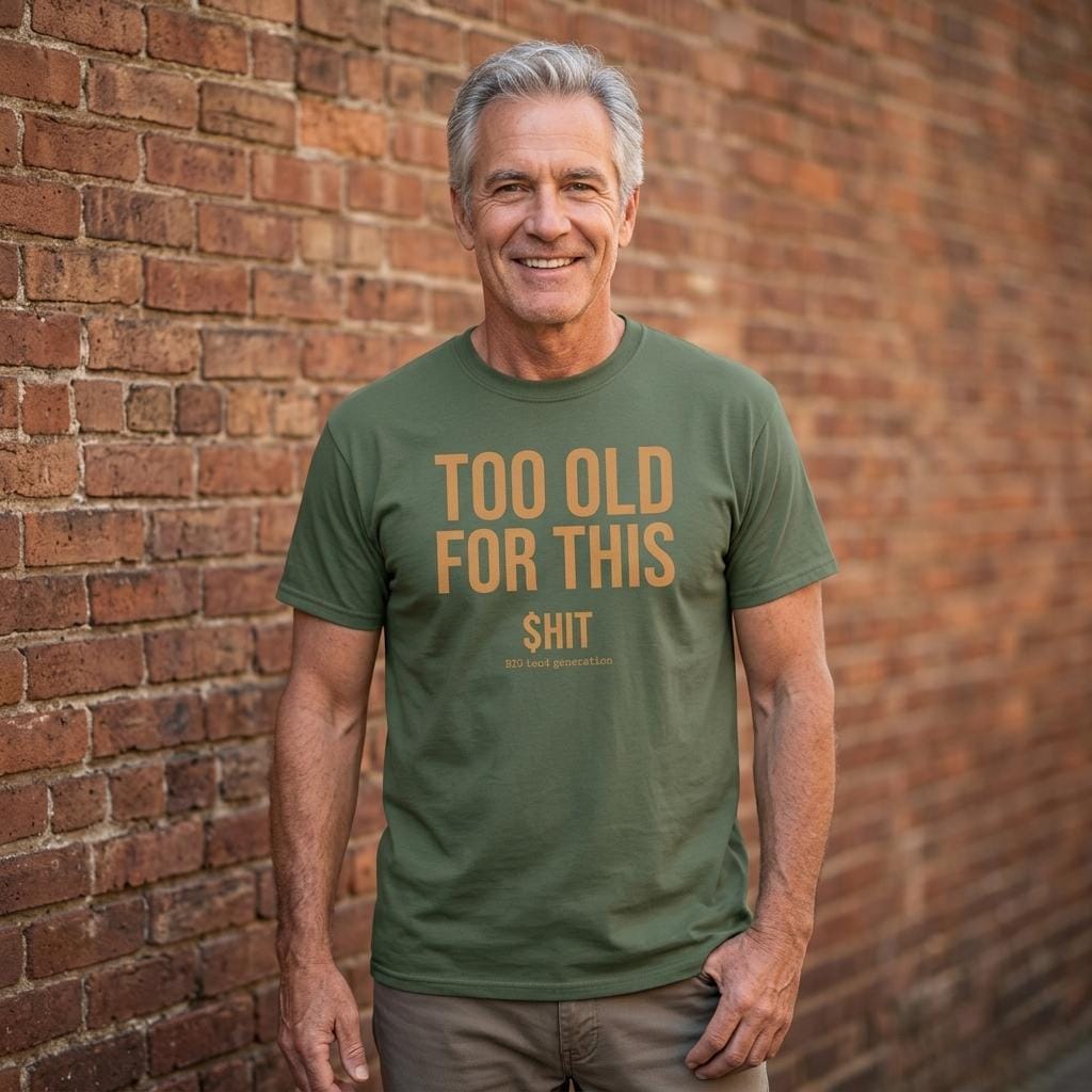 Too Old For This… | Funny Nostalgia T-Shirt for Those Who’ve Seen It All | BIG ten4